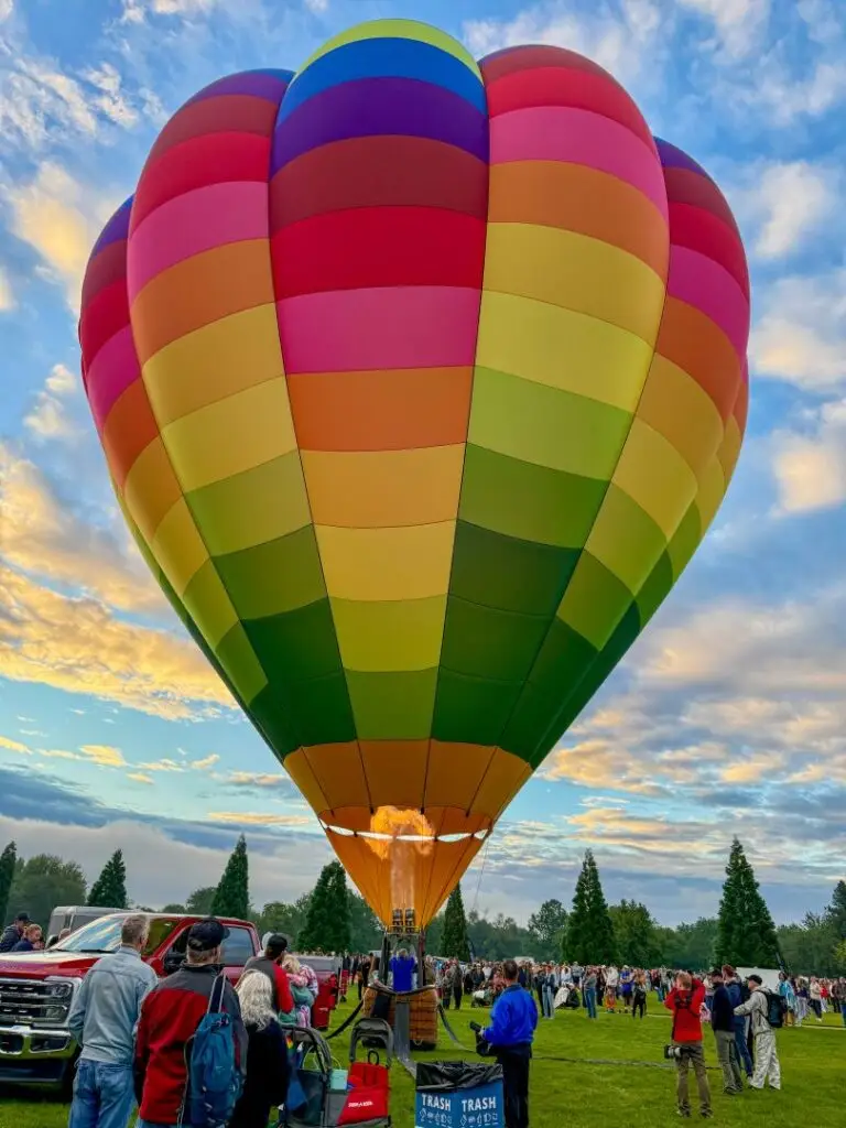 35th Annual Spirit of Boise Balloon Classic Tribute balloon filling with hot air. Photo courtesy of Tracy Ellen Beard